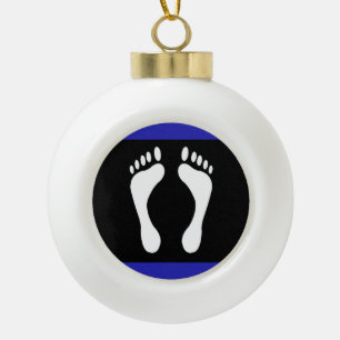 Foot Pride Flag (Footprint) Ceramic Ball Christmas Ornament