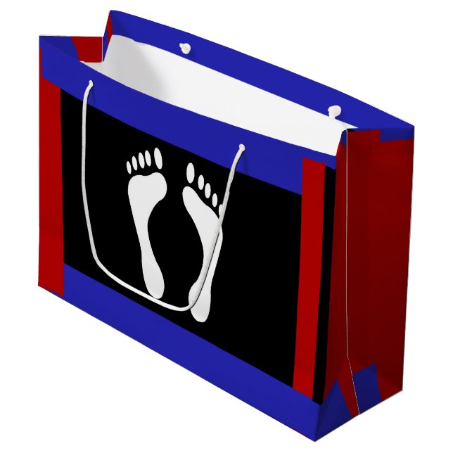 Foot Pride Flag (Footprint) Large Gift Bag (Front Angled)