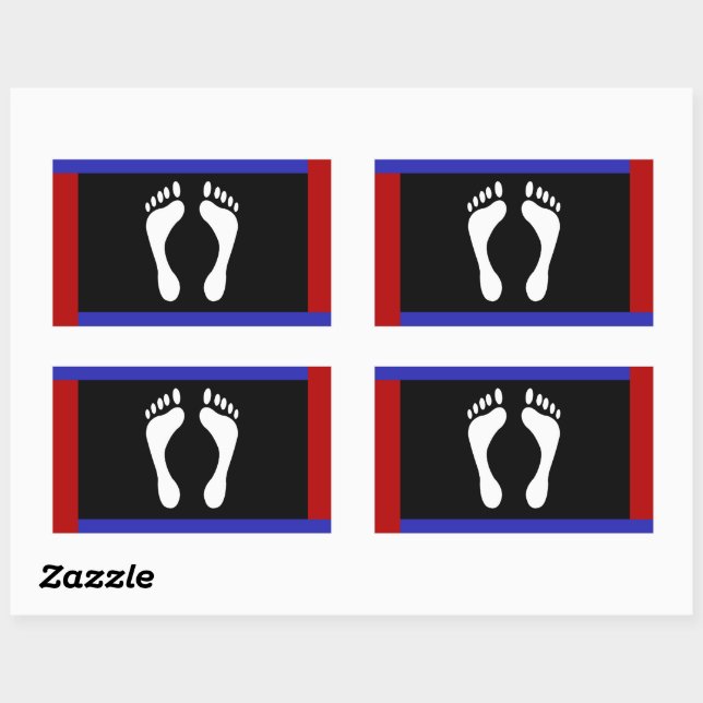 Foot Pride Flag (Footprint) Rectangular Sticker (Sheet)