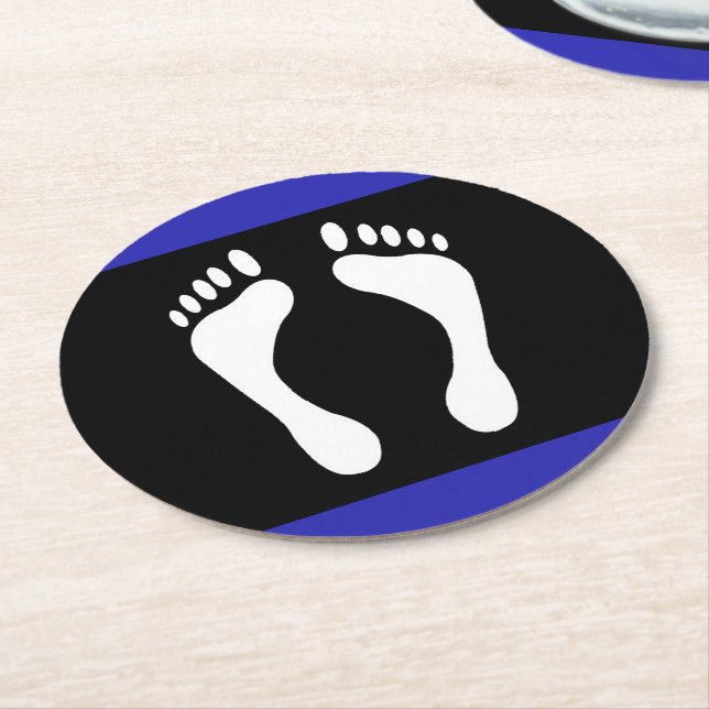 Foot Pride Flag (Footprint) Round Paper Coaster (Angled)