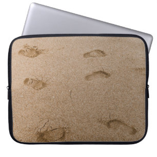 Foot print seashore laptop sleeve