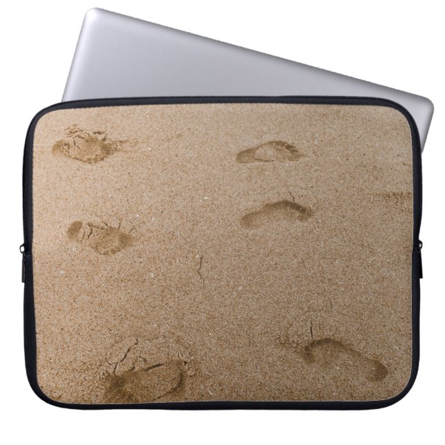 Foot print seashore laptop sleeve (Front)