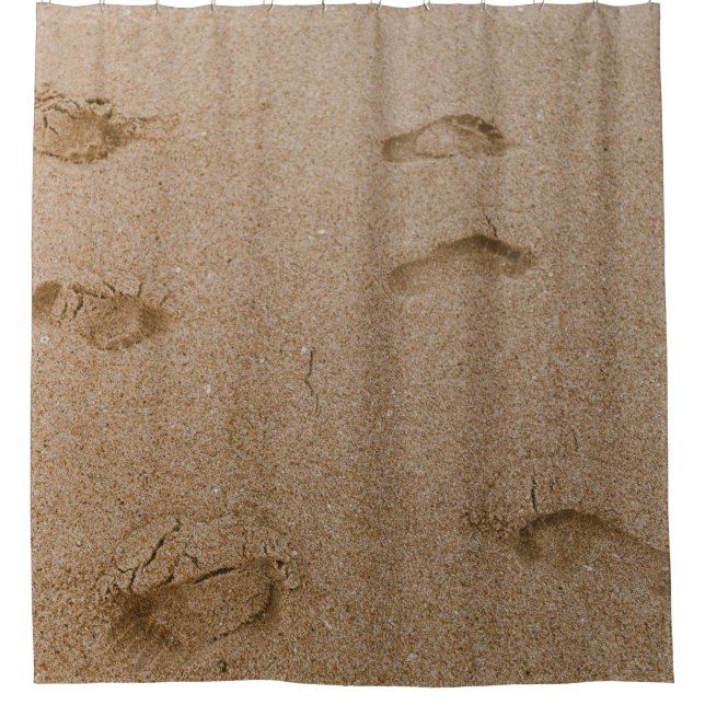 Foot print seashore shower curtain (Front)