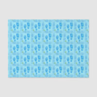 Foot Prints Baby Boy Blue-Tissue Wrapping Paper