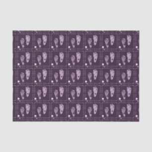 Foot Prints Baby Boy Purple-Tissue Wrapping Paper
