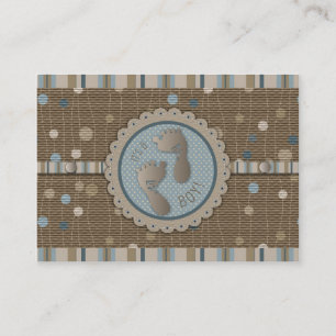 Foot Prints Boy Baby Shower Reminder Card