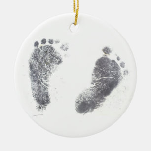 Foot prints ceramic tree decoration