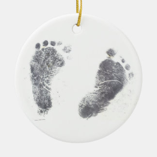 Foot prints ceramic tree decoration