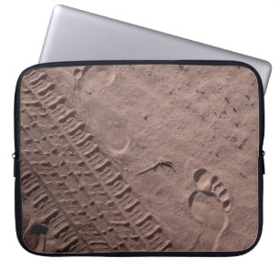 Foot prints in the sand laptop sleeve