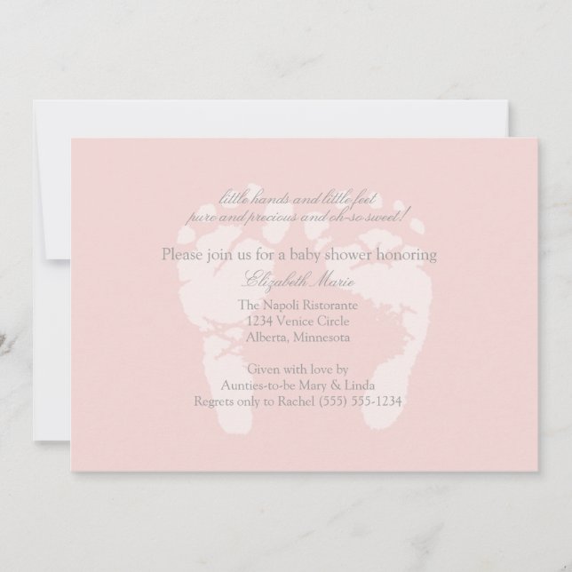 Foot Prints Invitation or Announcement (Front)