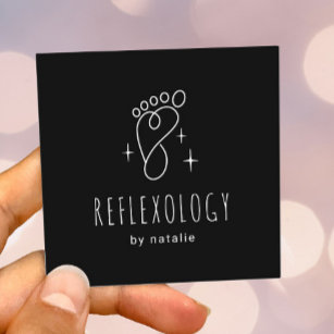 Foot Reflexology Massage Therapy Cute Foot SPA Square Business Card