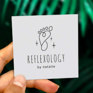 Foot Reflexology Podiatrist Cute Foot SPA Square Business Card