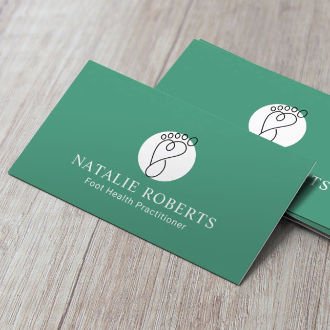 Foot SPA Reflexology Podiatrist Green Massage Business Card (Creator Uploaded)