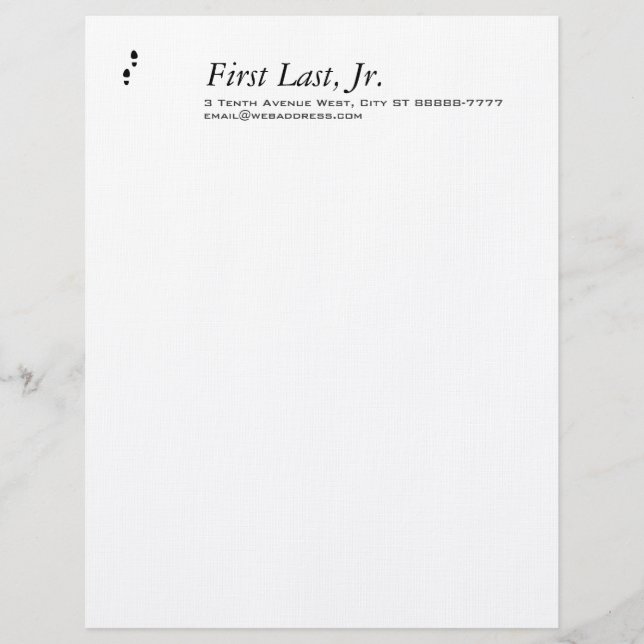 Foot Steps Customized Letterhead (Front)