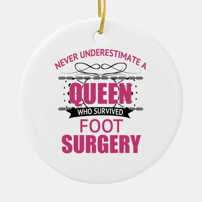 Foot Surgery Recovery For Women Ceramic Tree Decoration (Front)