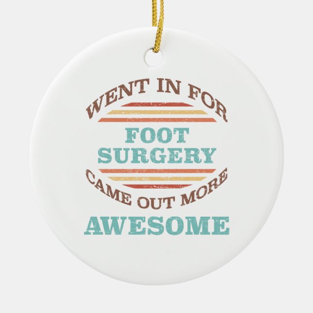 Foot Surgery Recovery Humour Ceramic Tree Decoration (Front)