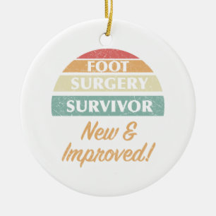 Foot Surgery Survivor Humour Ceramic Tree Decoration