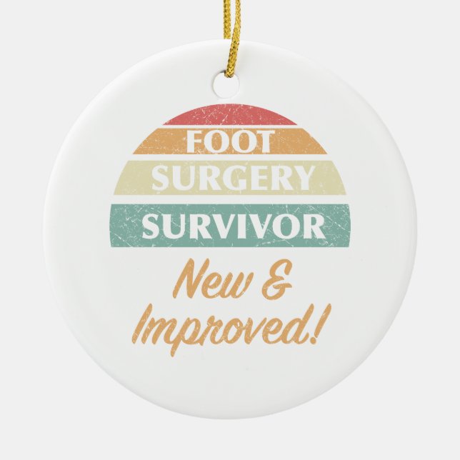Foot Surgery Survivor Humour Ceramic Tree Decoration (Front)