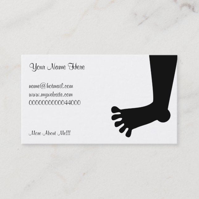 Foot, Your Name Here, Business Card (Front)