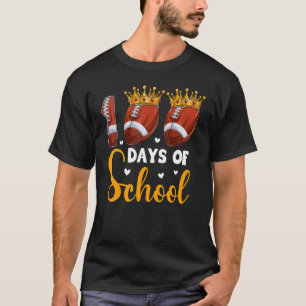 Football 100 Days of School Happy 100th Day Teache T-Shirt