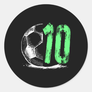 Football 10 Years Old Boy Birthday Party Classic Round Sticker