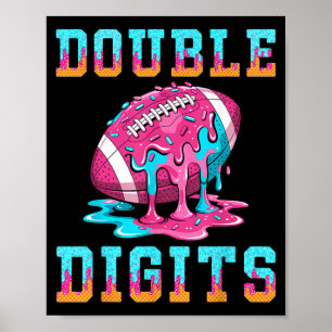 Football 10th Birthday Shirt Double Digits Ice Poster