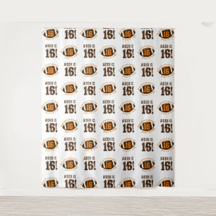 Football 16th Birthday Boys   Step Repeat Backdrop Tapestry