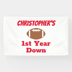 Football 1st Birthday Banner