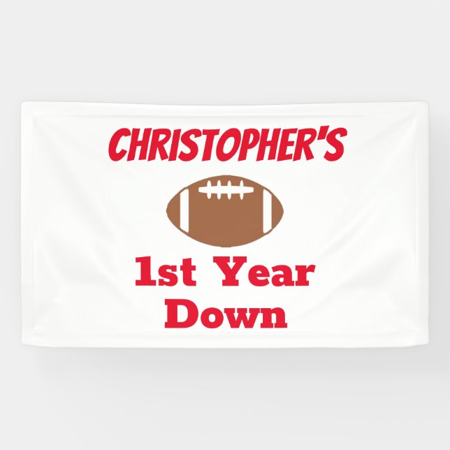 Football 1st Birthday Banner (Horizontal)