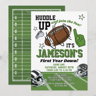 Football 1st Birthday Invitation