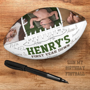 Football 1st Birthday Keepsake Autograph American Football