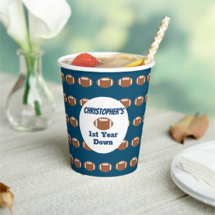 Football 1st Birthday Paper Cups