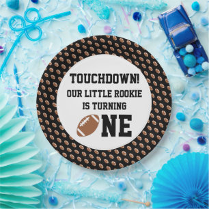 Football 1st Birthday Paper Plate