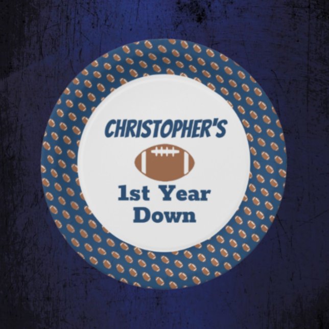 Football 1st Birthday Paper Plate (Creator Uploaded)