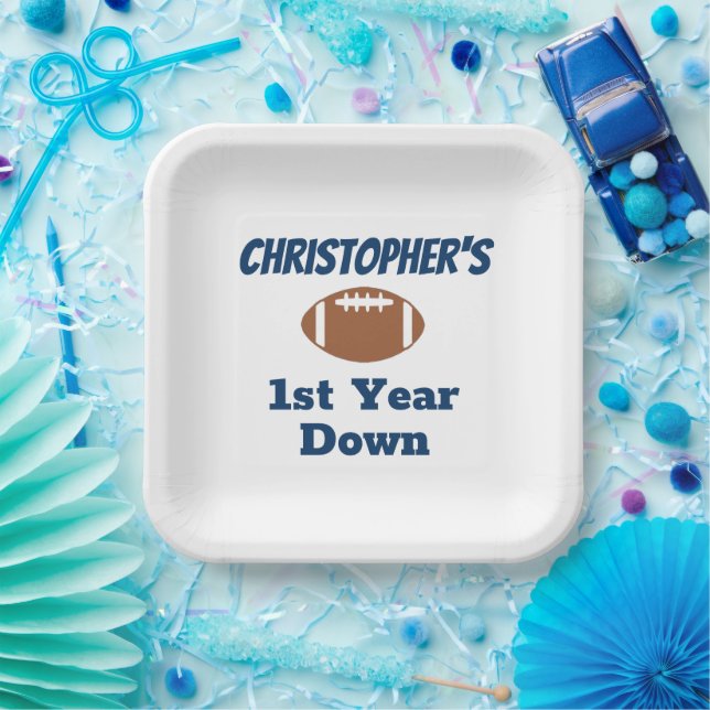 Football 1st Birthday Paper Plate (Party)