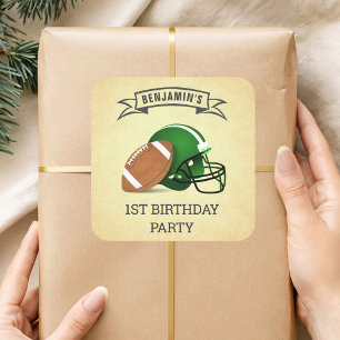 Football 1st Birthday Party Favour Sticker