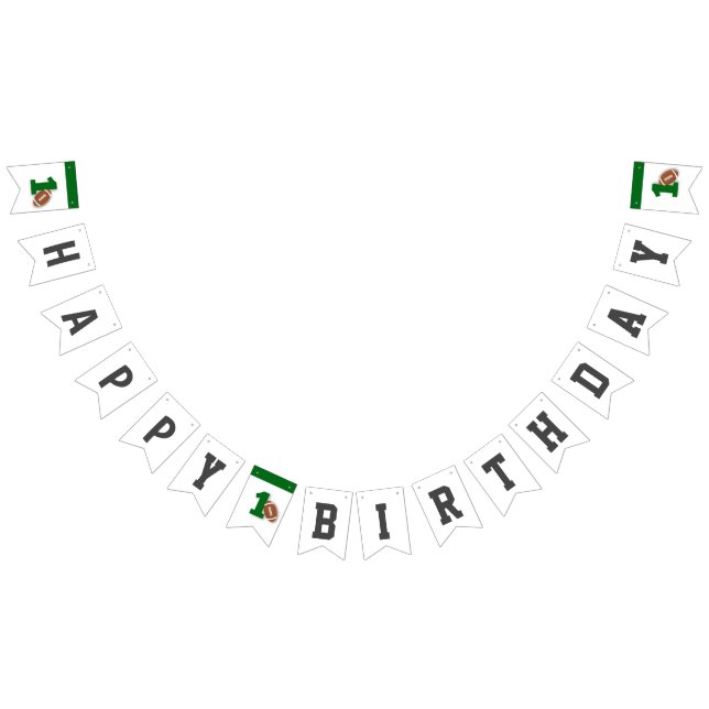Football 1st Birthday Party Happy Birthday Bunting (All)