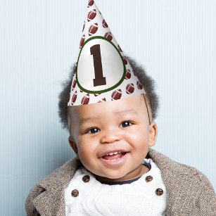 Football 1st Year Down Birthday Party Hat