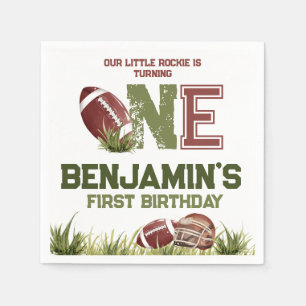 Football 1st Year Down Football BIrthday Party Napkin