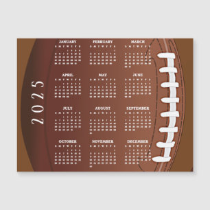 Football 2025 Calendar Magnetic Card