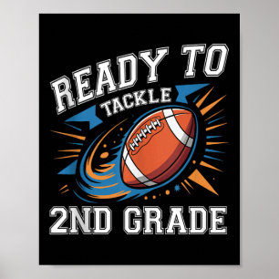 Football 2nd Second Grade First Day Of School Back Poster