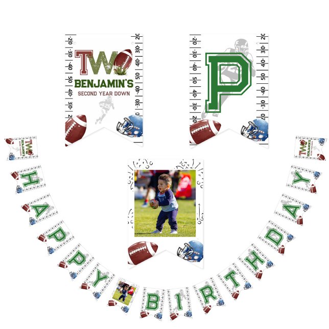Football 2nd Year Down Birthday Bunting (Creator Uploaded)