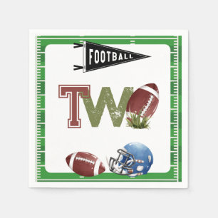 Football 2nd Year Down Birthday Napkin