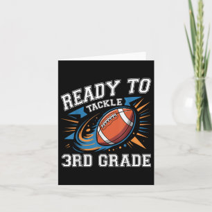 Football 3rd Third Grade First Day Of School Back  Card