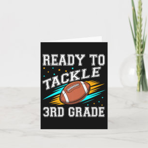 Football 3rd Third Grade First Day Of School Back Card