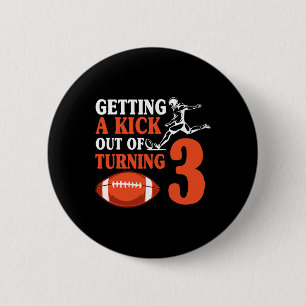 Football 3th Birthday Party Kick Team Player Sport 6 Cm Round Badge