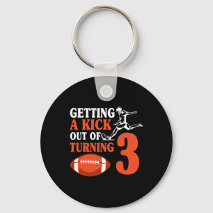 Football 3th Birthday Party Kick Team Player Sport Key Ring