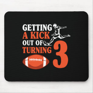 Football 3th Birthday Party Kick Team Player Sport Mouse Mat