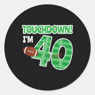Football 40th Birthday Party Player Game Lover Tea Classic Round Sticker