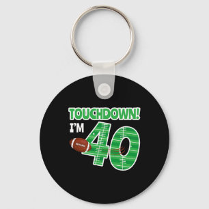 Football 40th Birthday Party Player Game Lover Tea Key Ring